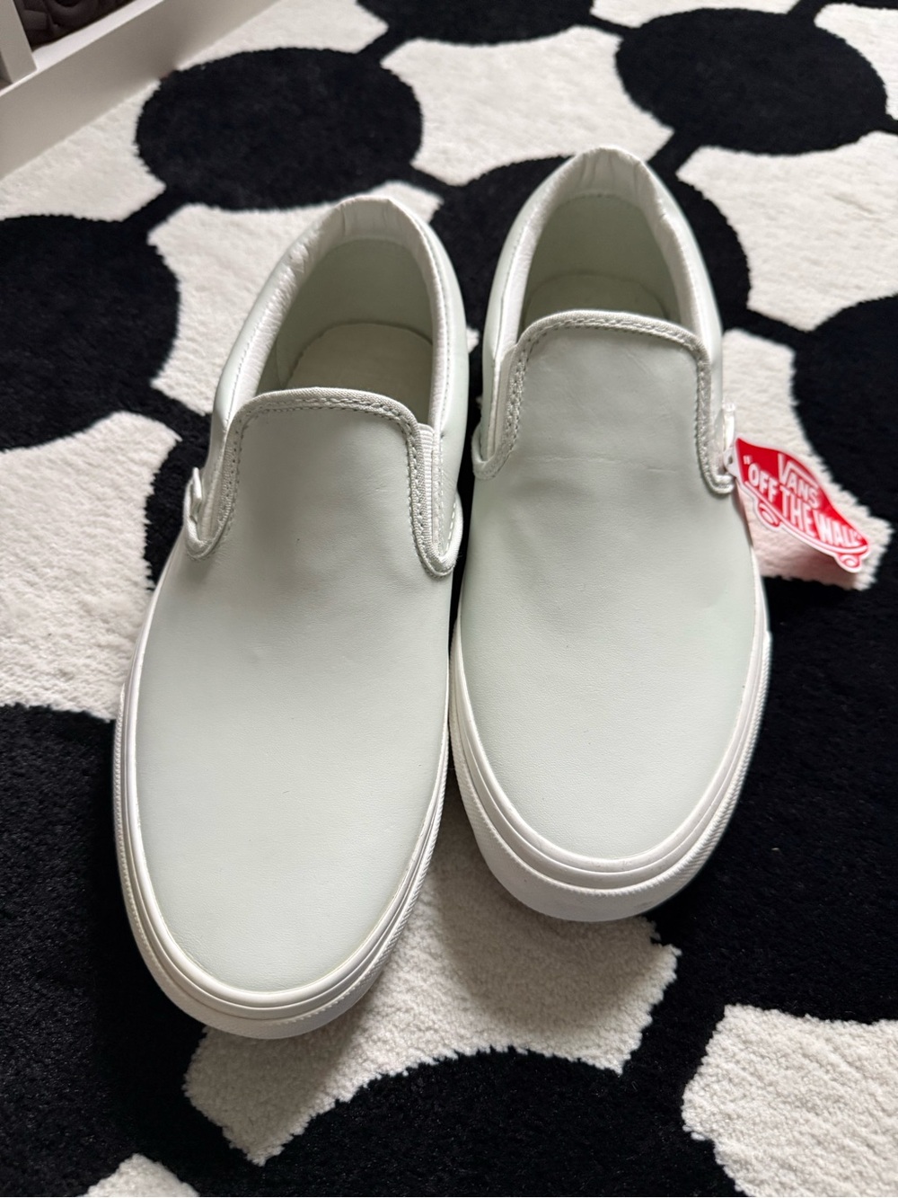 Vans Slip-On Leather Sneakers in White
